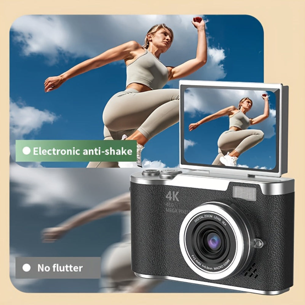 4K Flip-Screen Vlogging Digital Camera