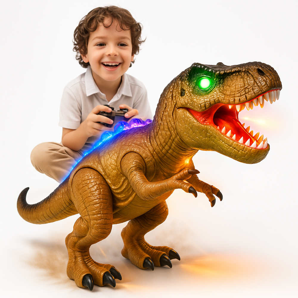 Dinosaur Toy Remote Control Walking Light Up Roaring Figure