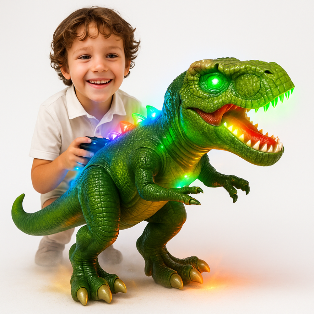 Dinosaur Toy Remote Control Walking Light Up Roaring Figure