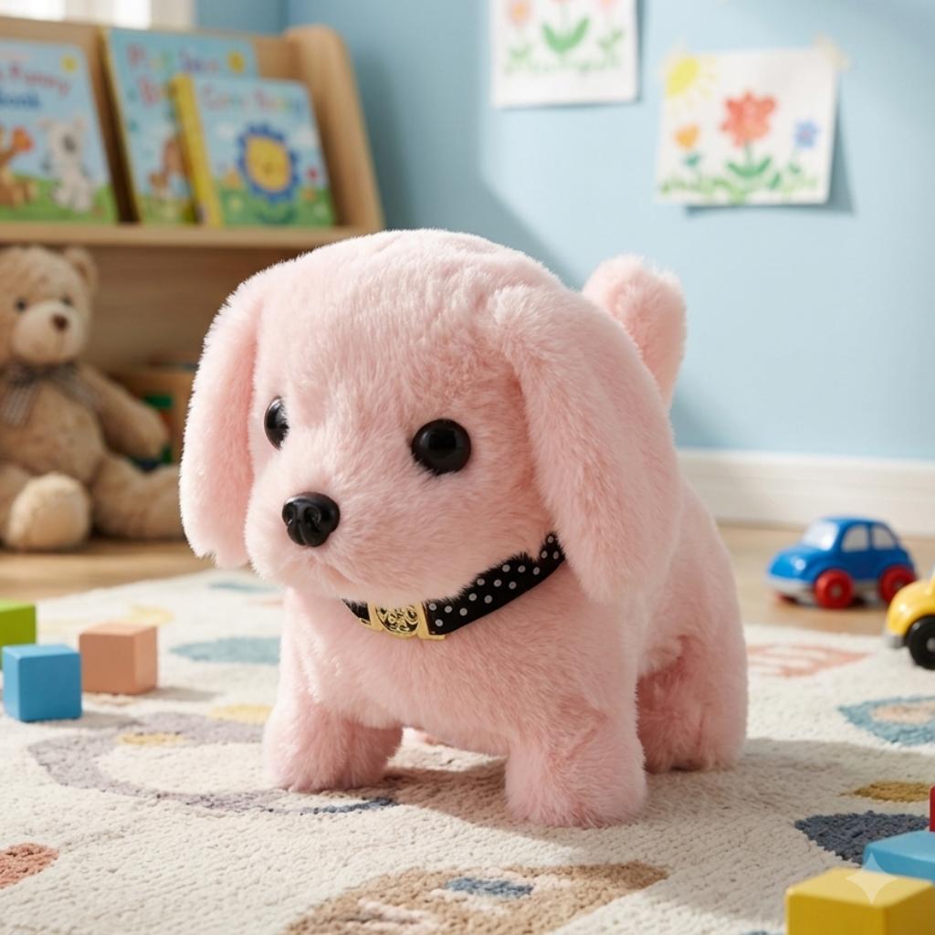 Plush Interactive Puppy Toy with Walking and Barking Action