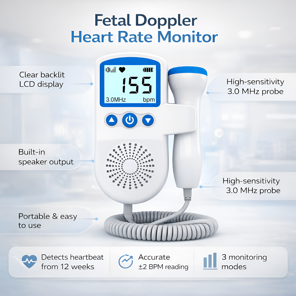 Fetal Heart Rate Tracker with LCD Screen and Audio Playback