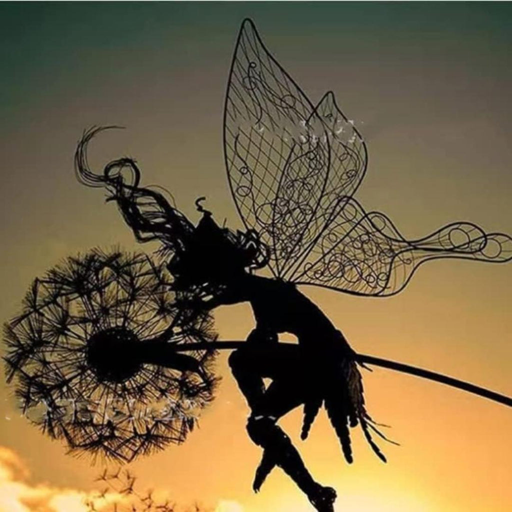 Metal Fairy Garden Stake for Outdoor Decor