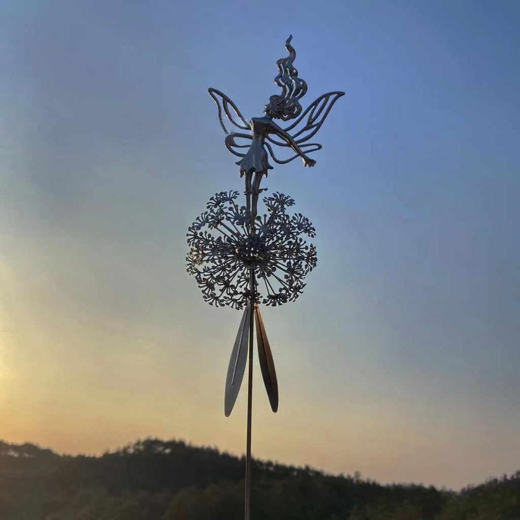 Metal Fairy Garden Stake for Outdoor Decor