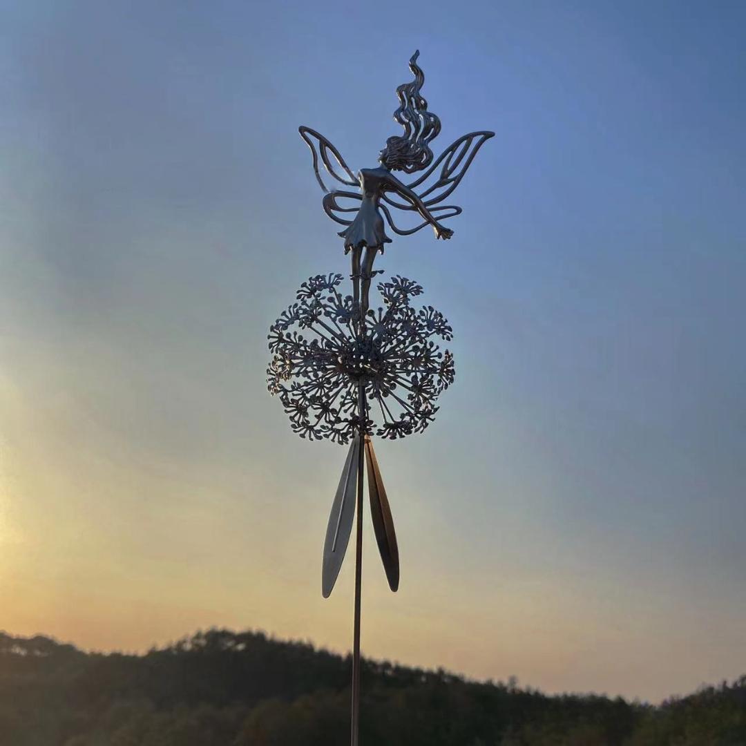 Metal Fairy Garden Stake for Outdoor Decor