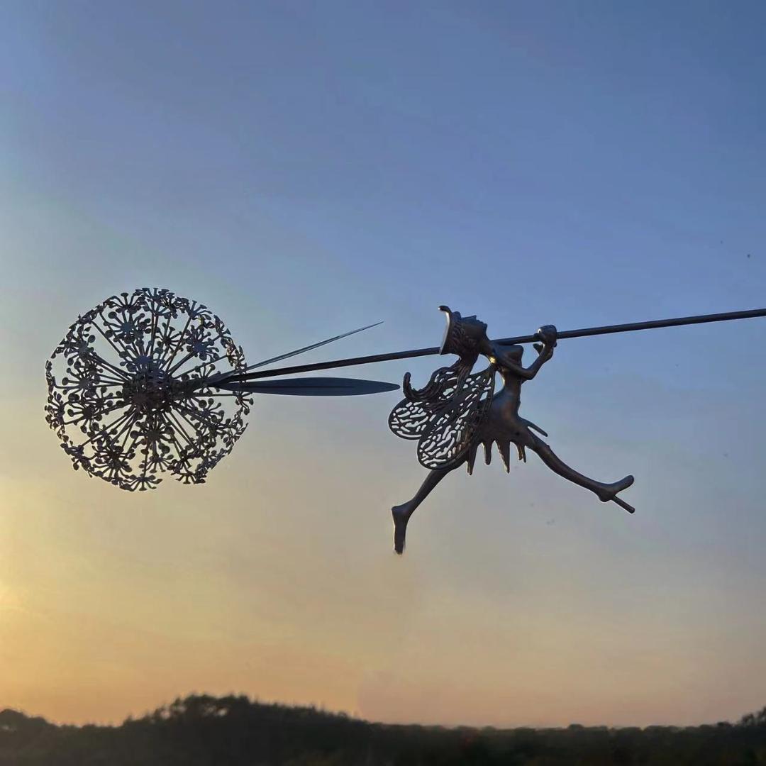 Metal Fairy Garden Stake for Outdoor Decor