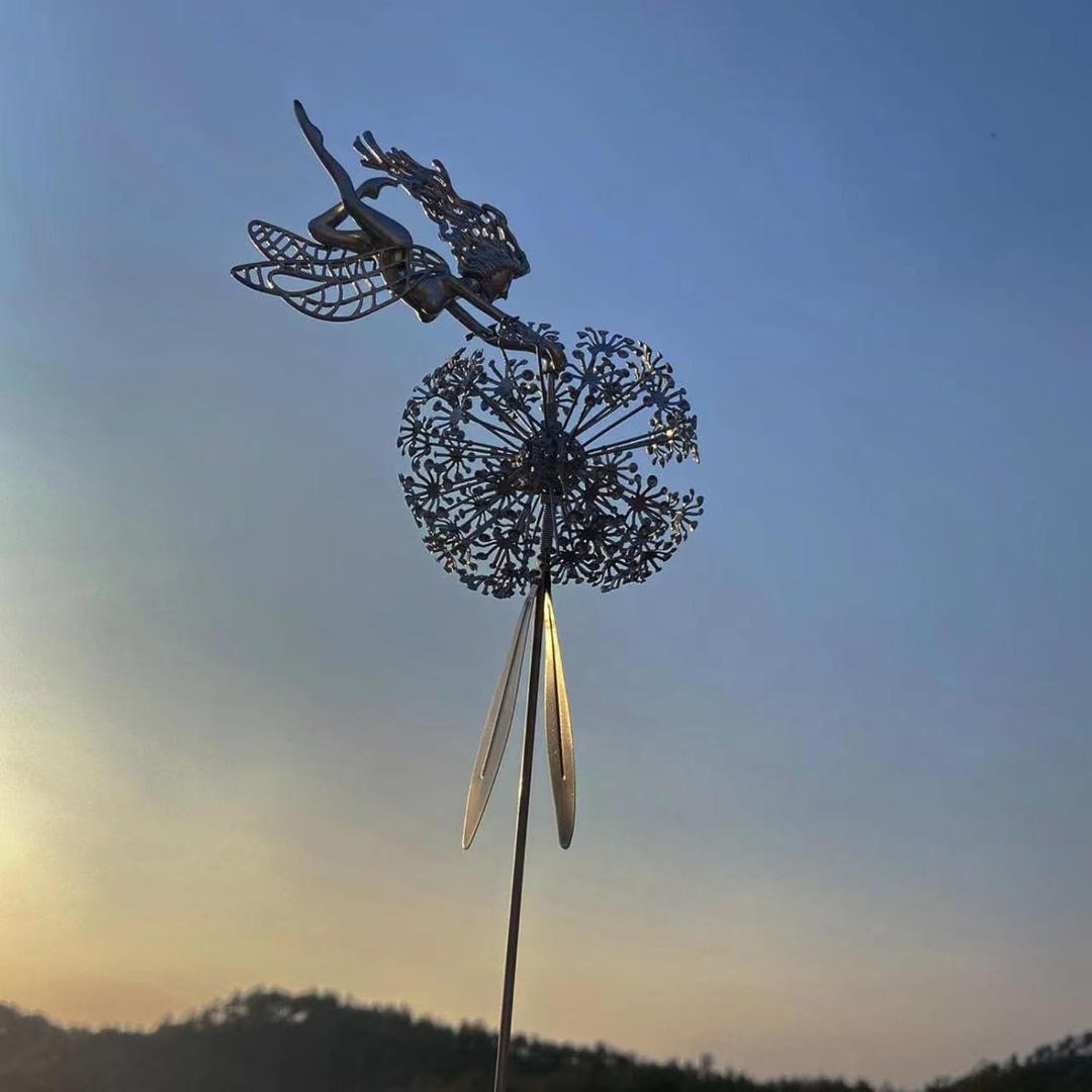 Metal Fairy Garden Stake for Outdoor Decor
