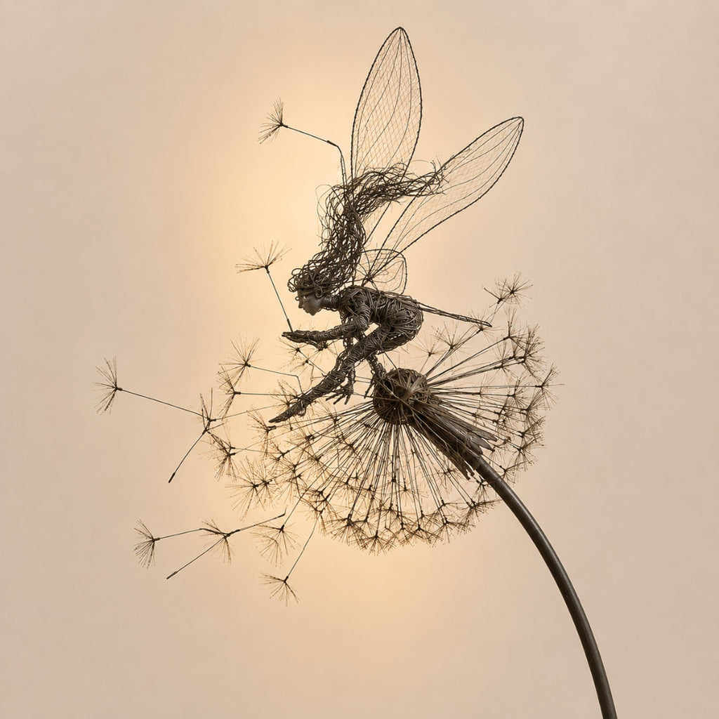 Metal Fairy Garden Stake for Outdoor Decor