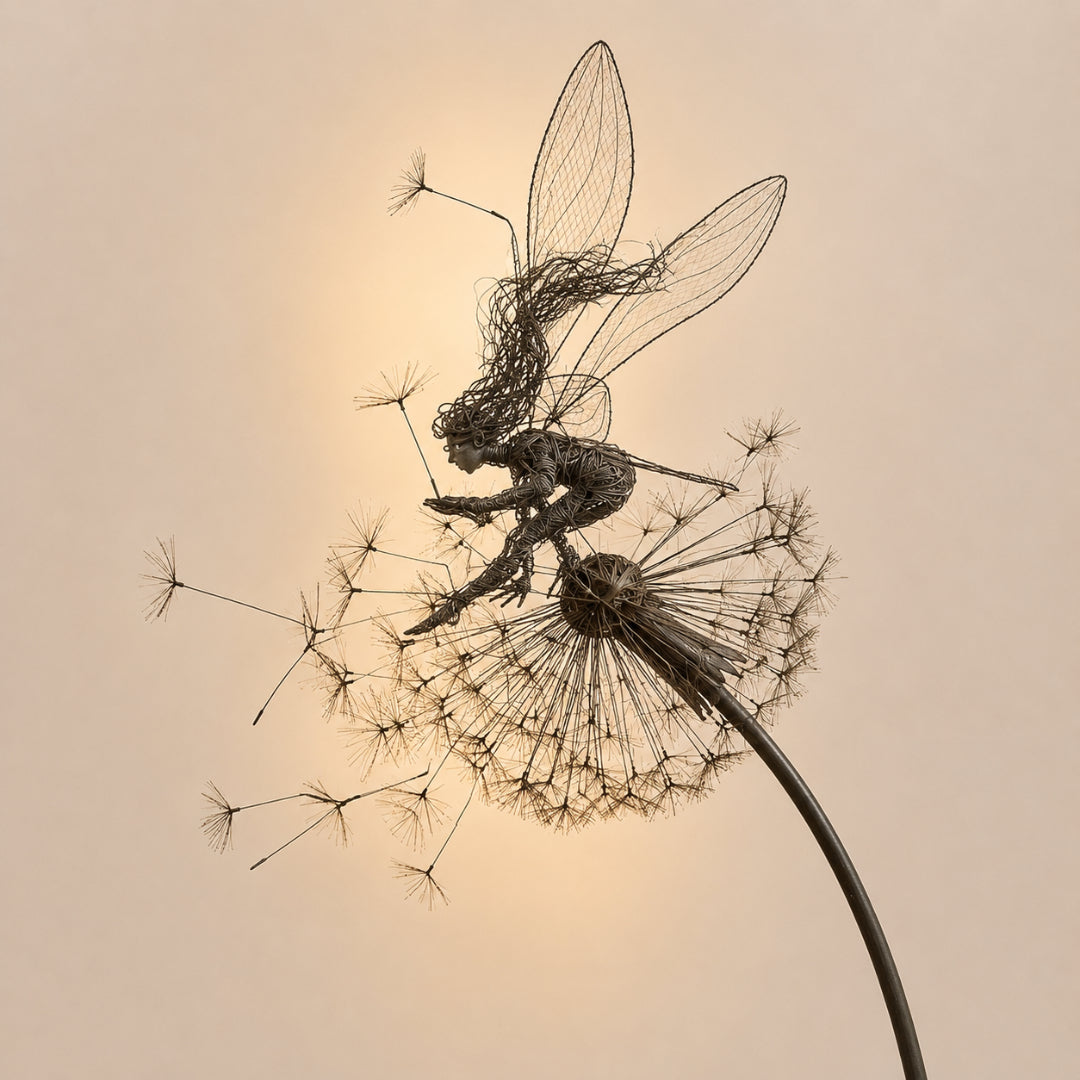Metal Fairy Garden Stake for Outdoor Decor