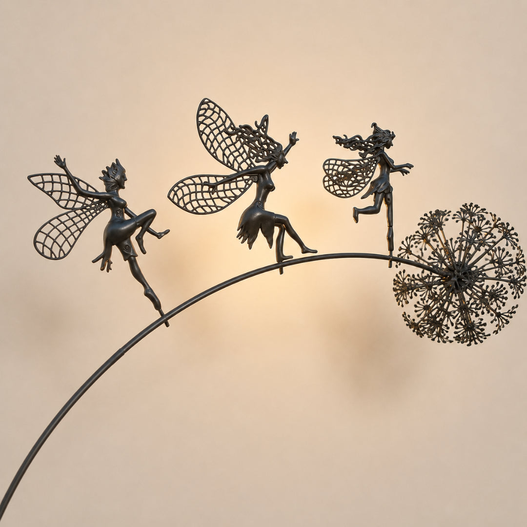 Metal Fairy Garden Stake for Outdoor Decor