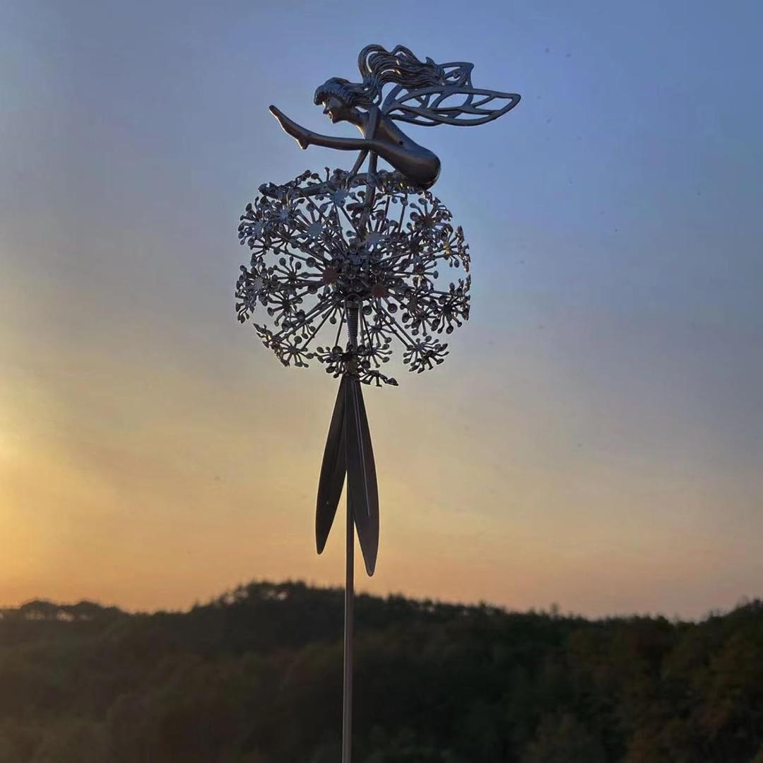 Metal Fairy Garden Stake for Outdoor Decor