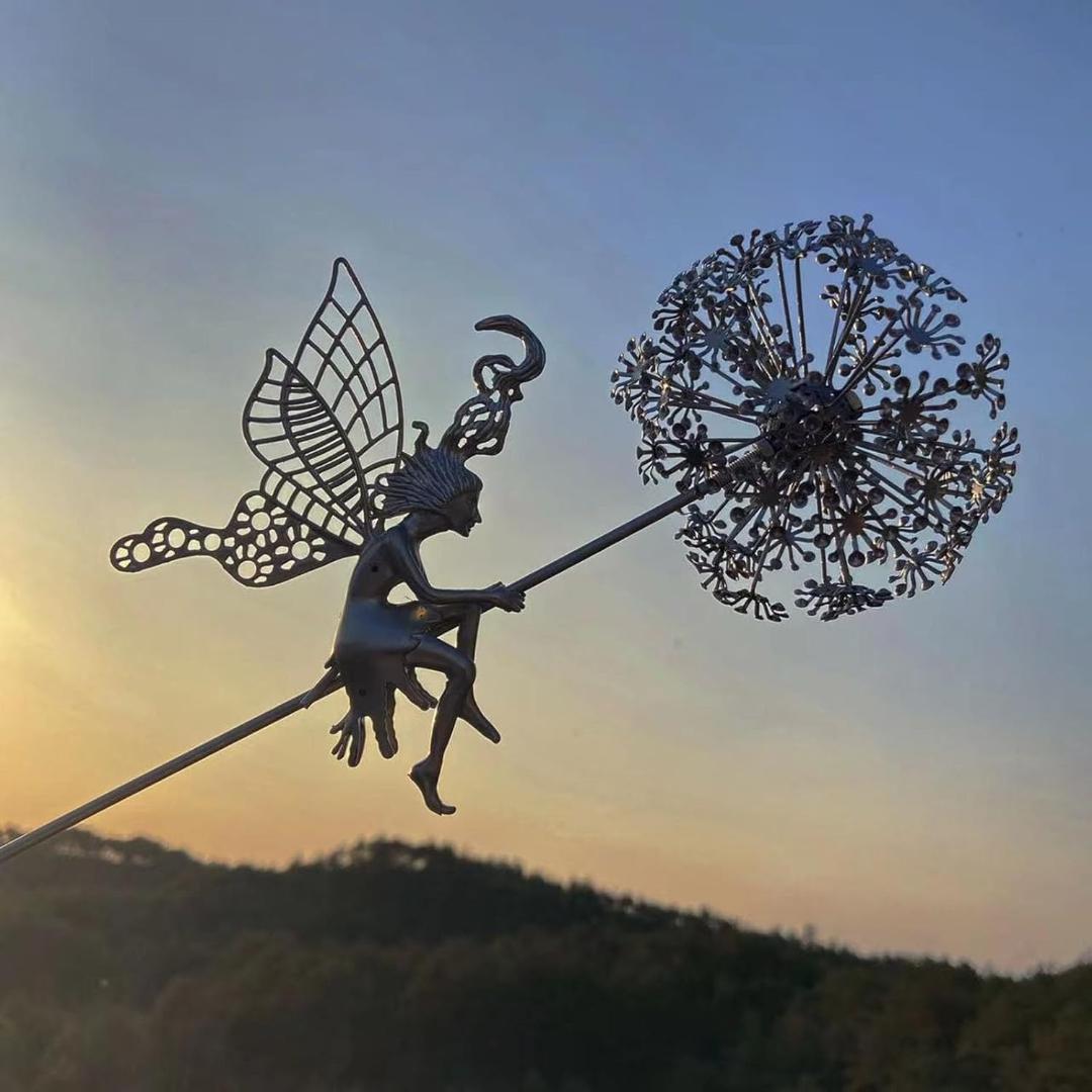Metal Fairy Garden Stake for Outdoor Decor
