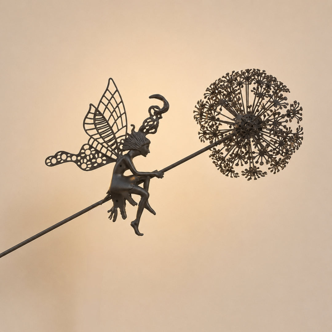 Metal Fairy Garden Stake for Outdoor Decor