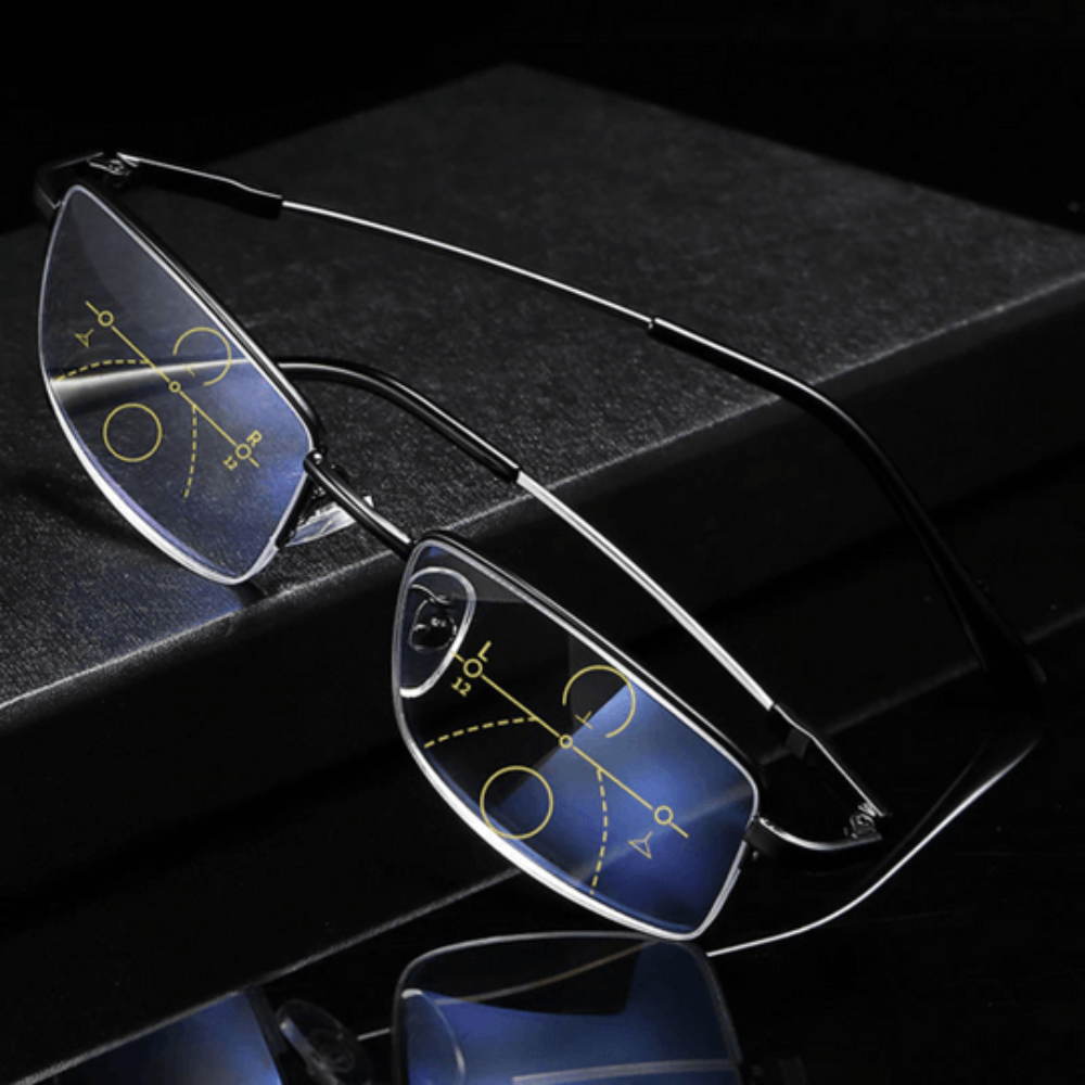 Metal Frame Progressive Multifocal Anti-Glare Reading Glasses