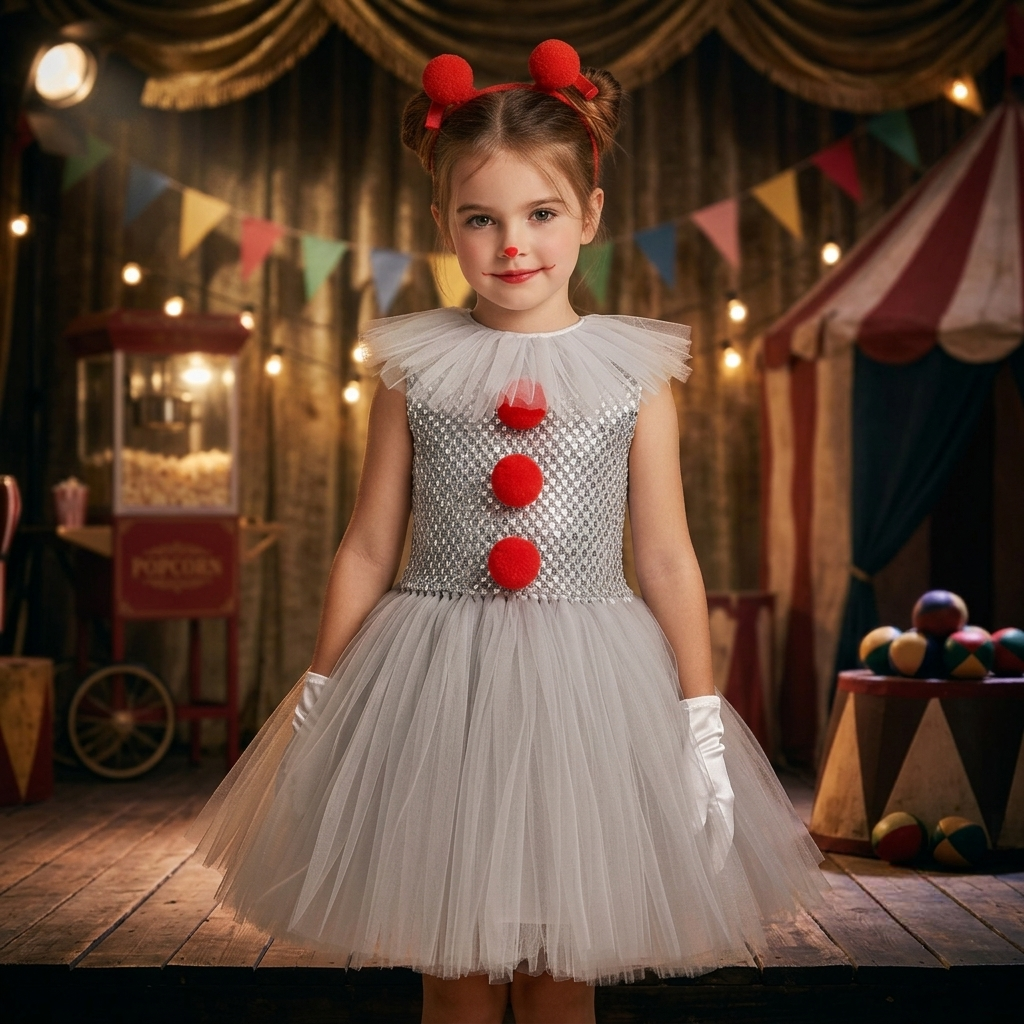 Clown Tutu Dress Costume for Girls