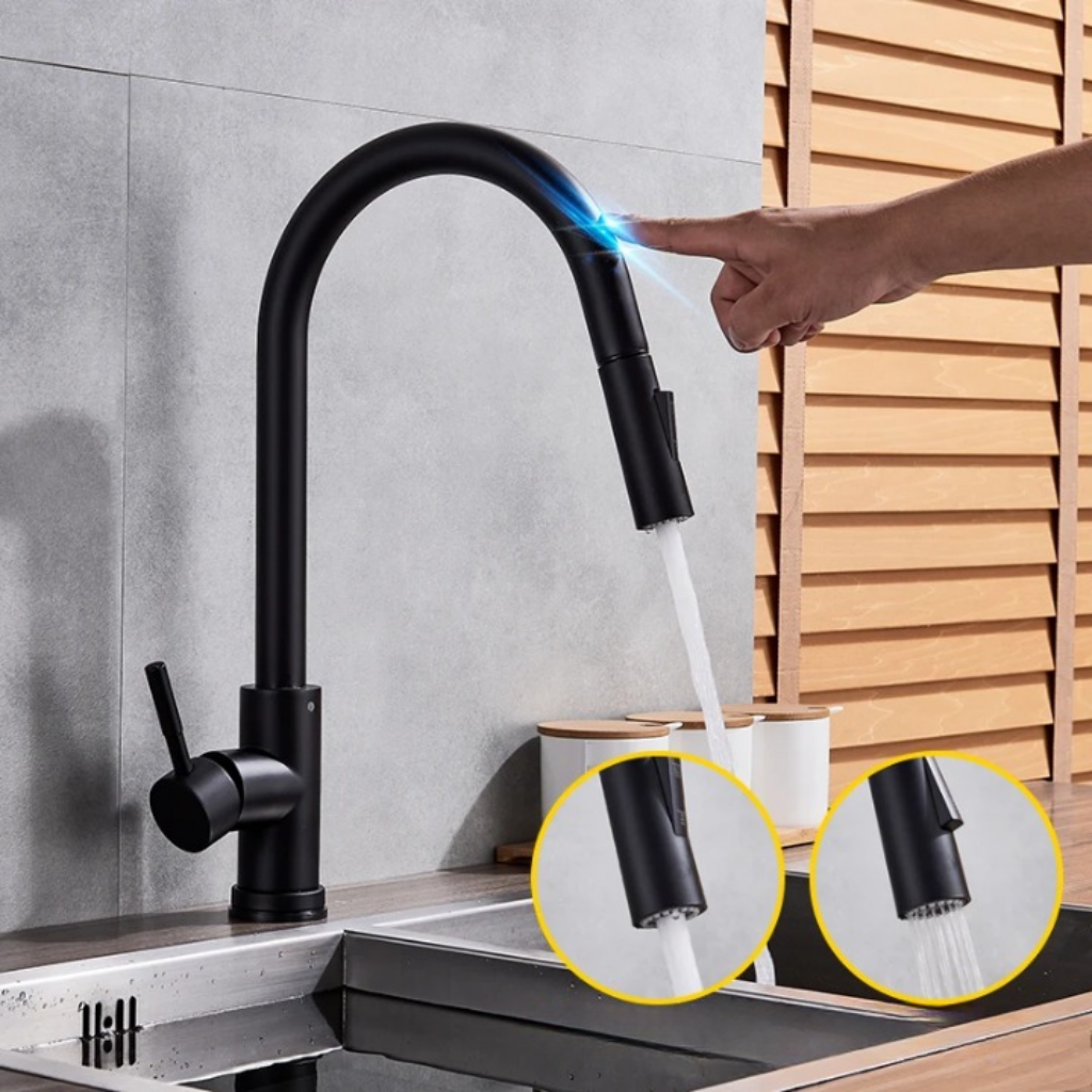 Touch-Activated Pull-Down Kitchen Sink Faucet