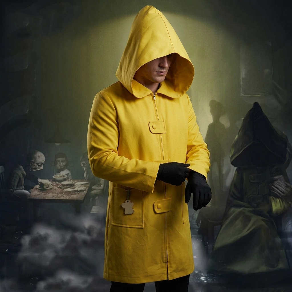 Yellow Hooded Rain Jacket Costume for Halloween