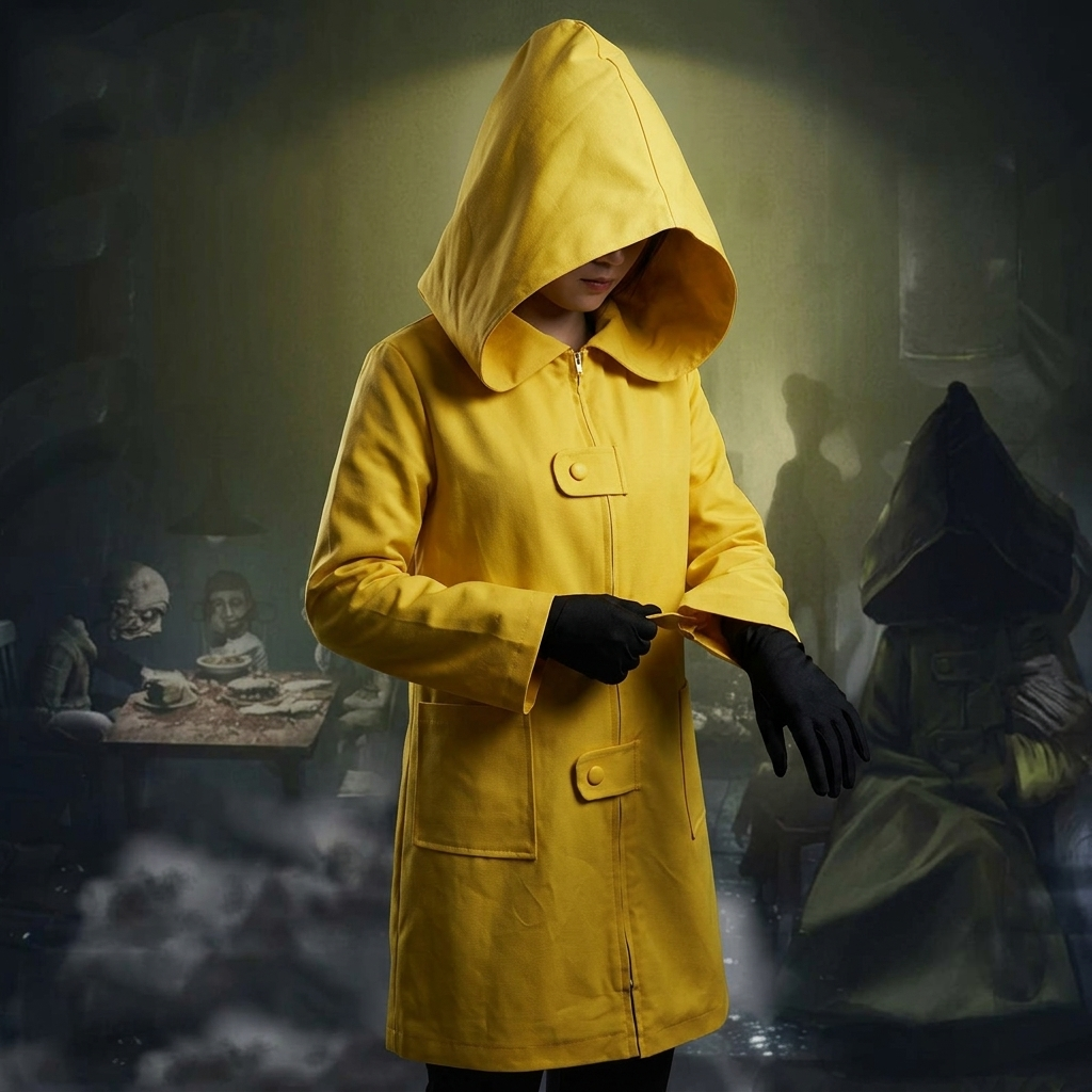 Yellow Hooded Rain Jacket Costume for Halloween
