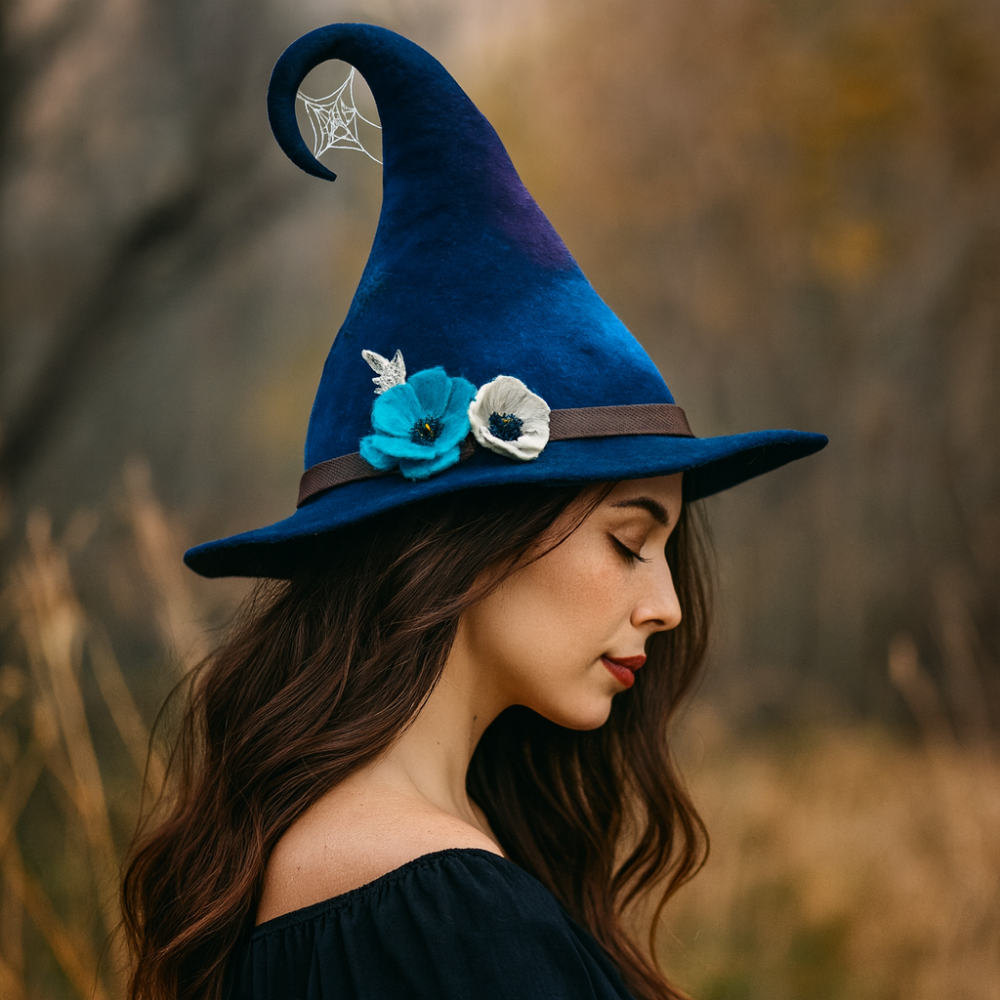 Handmade Felted Merino Wool Witch Hat