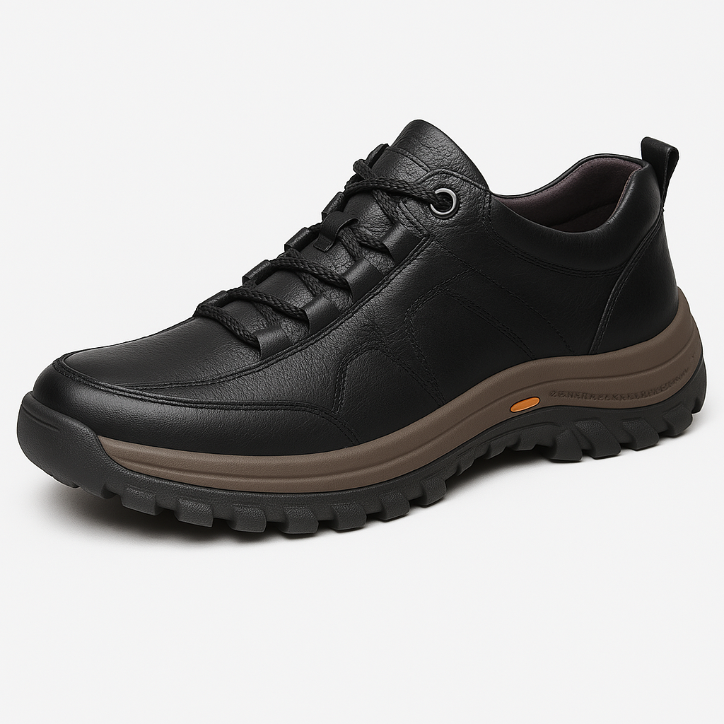 Men's Leather Walking Shoes with Arch Support
