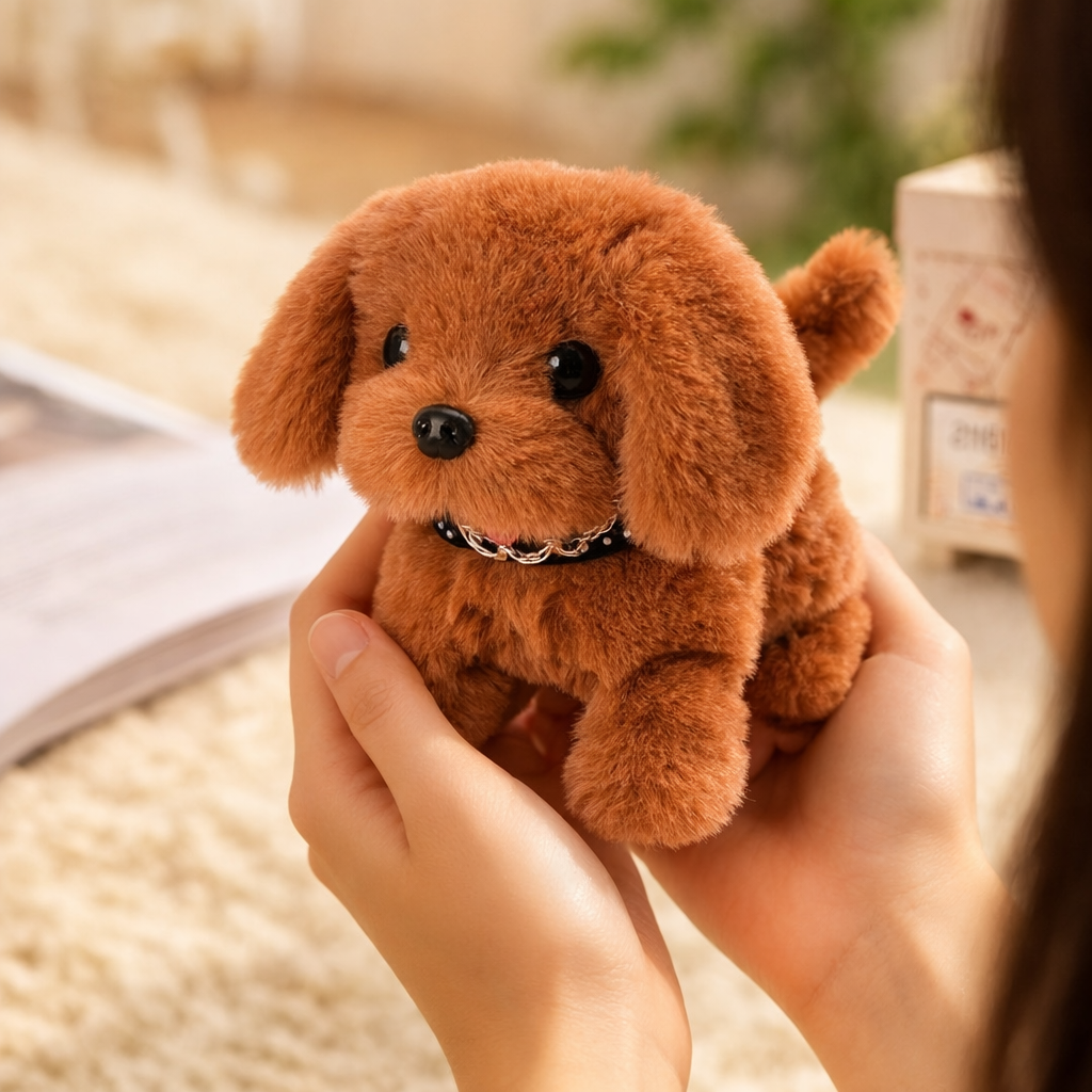 Plush Interactive Puppy Toy with Walking and Barking Action