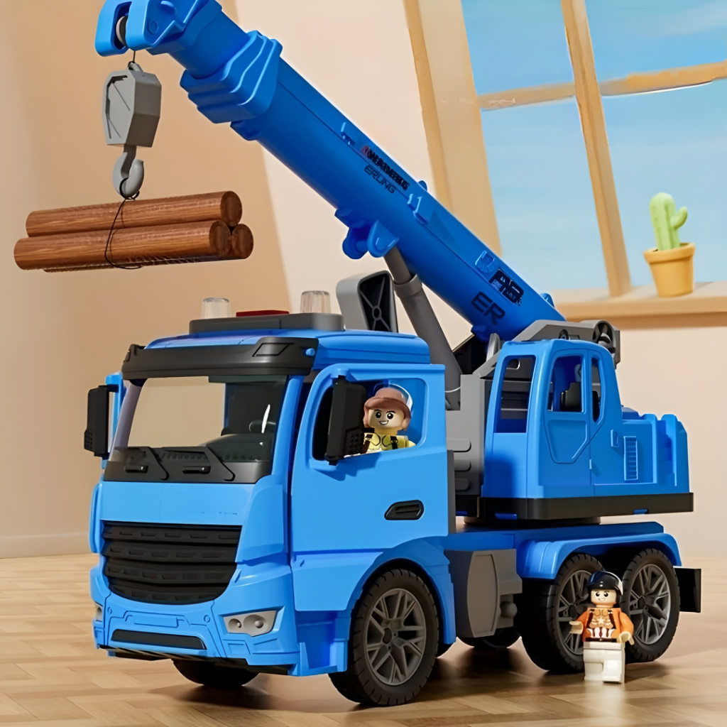 Kids' Crane Truck Playset with Lights and Sound