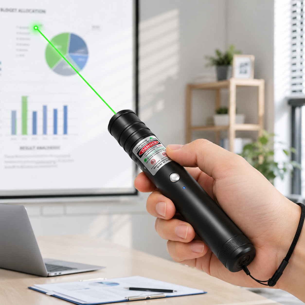 Rechargeable High-Powered Green Beam Outdoor Pointer