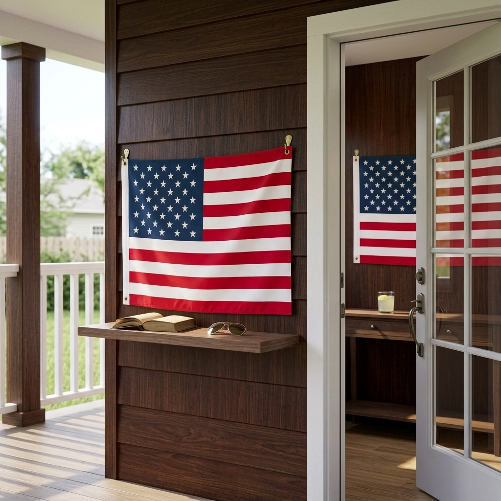 Heavy-Duty Patriotic Outdoor Wall Flag Display
