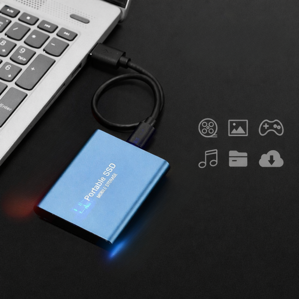 512GB USB-C Portable External SSD Storage Drive