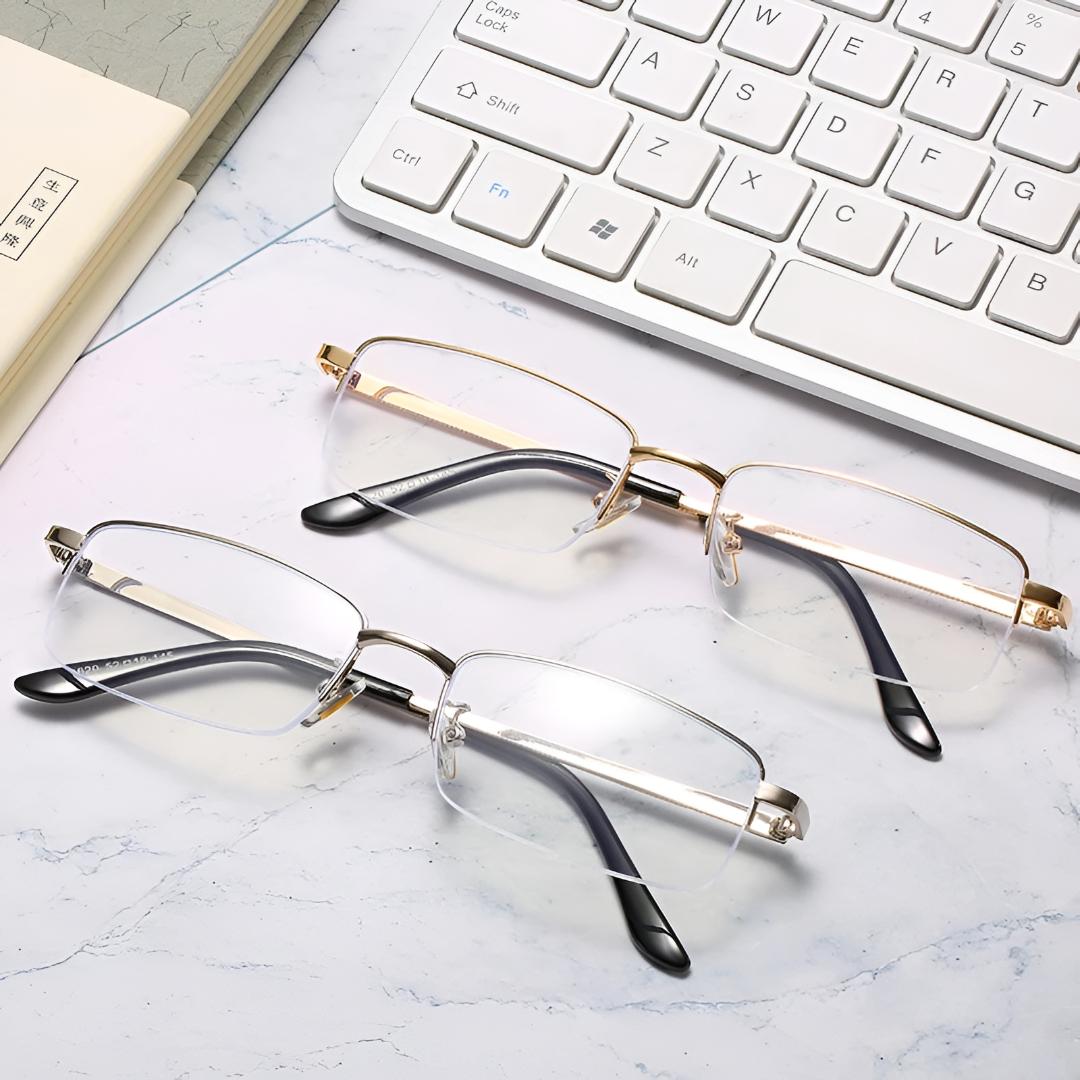 Metal Frame Progressive Multifocal Anti-Glare Reading Glasses