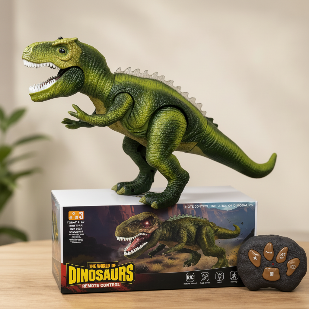 Remote-Controlled Walking and Roaring Dinosaur Figure
