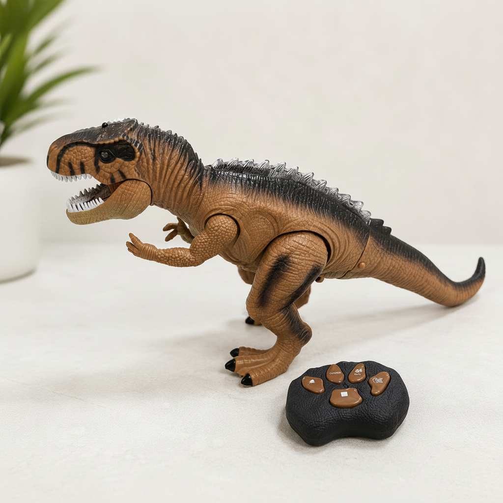 Remote-Controlled Walking and Roaring Dinosaur Figure