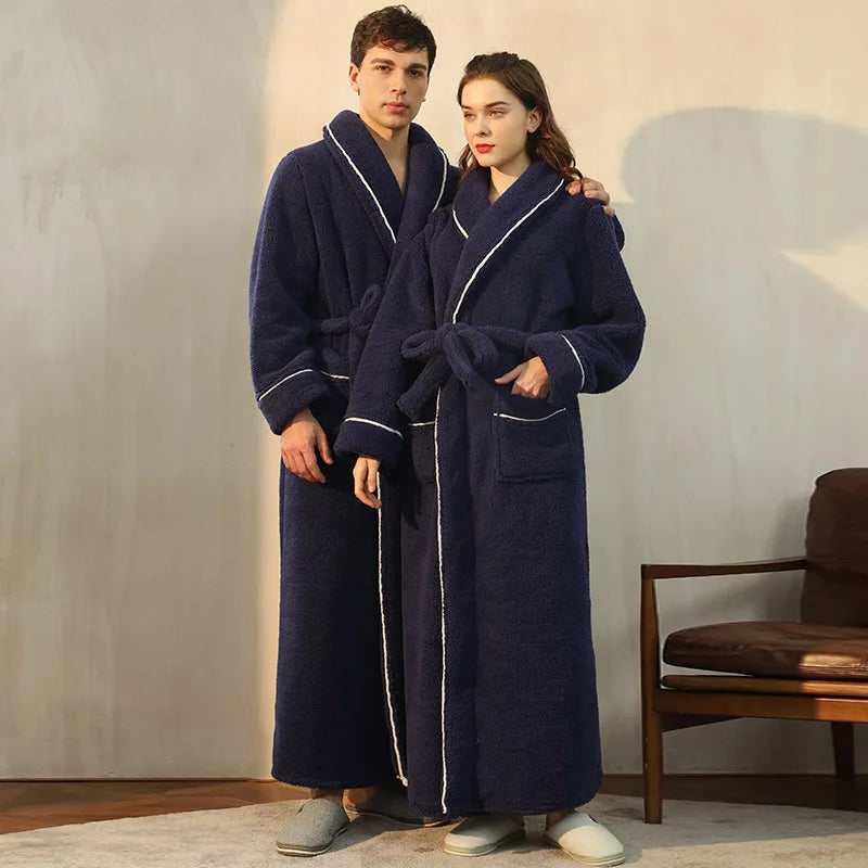 Cozy Belted Fleece Robe for Cold Weather
