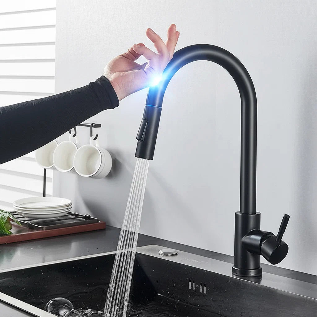 Touch-Activated Pull-Down Kitchen Sink Faucet
