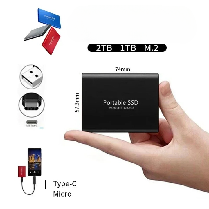 512GB USB-C Portable External SSD Storage Drive