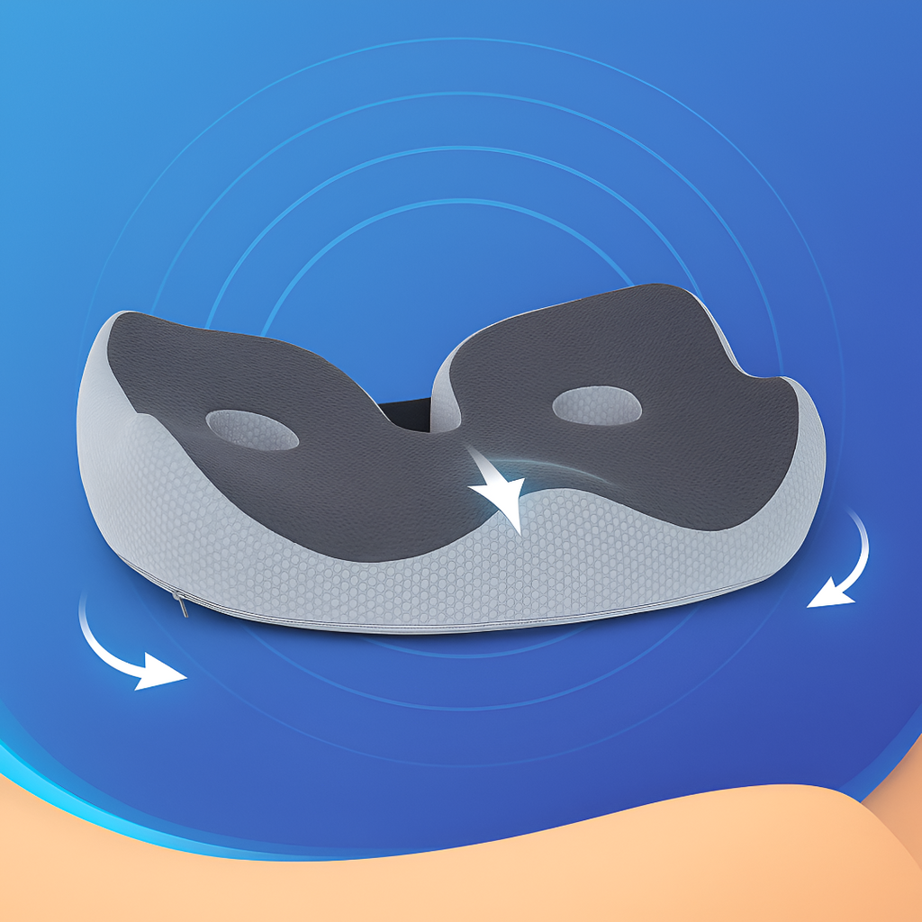 Ergonomic Memory Foam Seat Pad for Tailbone and Sit Bone Support