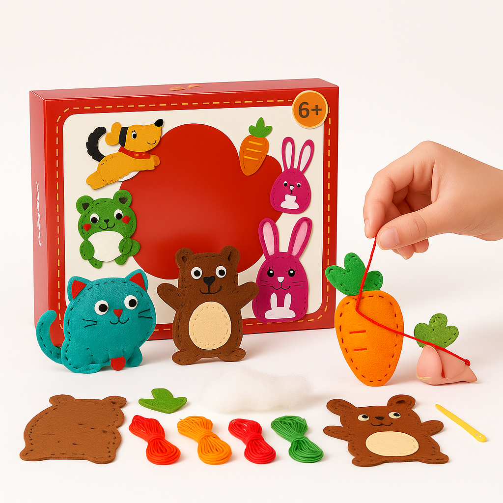 Sewing Kit Kids Felt Animal Craft Set Beginner Activity