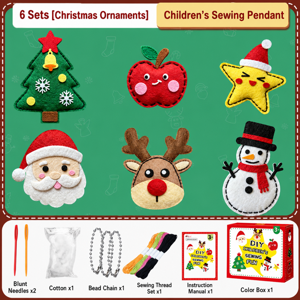 Sewing Kit Kids Felt Animal Craft Set Beginner Activity