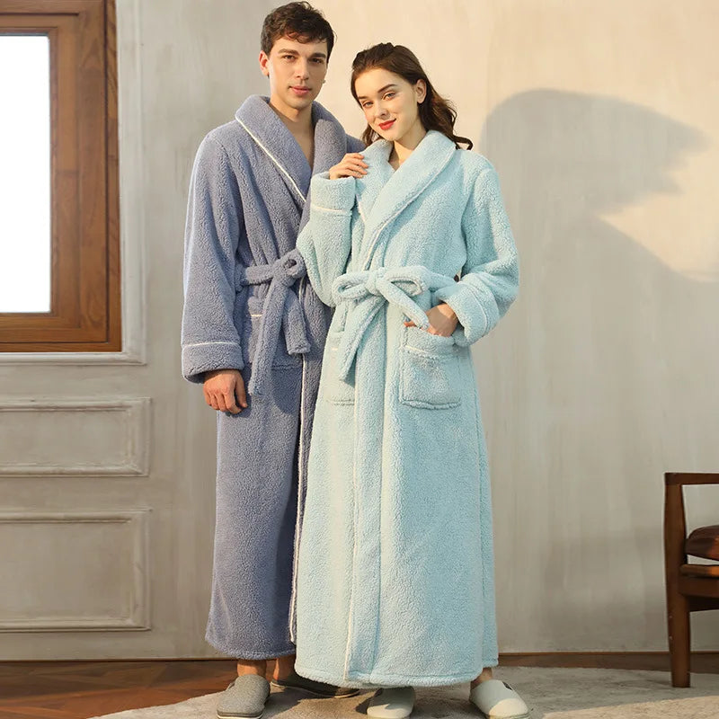 Cozy Belted Fleece Robe for Cold Weather