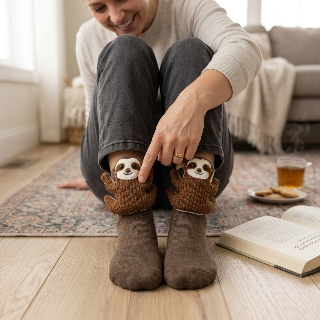 Cute Animal Plush Indoor Slipper Socks