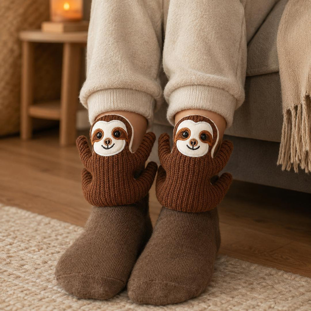 Cute Animal Plush Indoor Slipper Socks