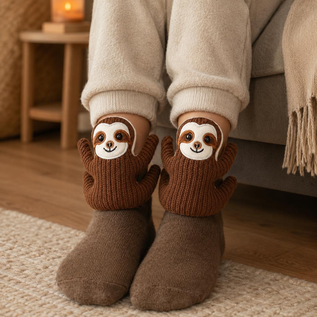 Cute Animal Plush Indoor Slipper Socks