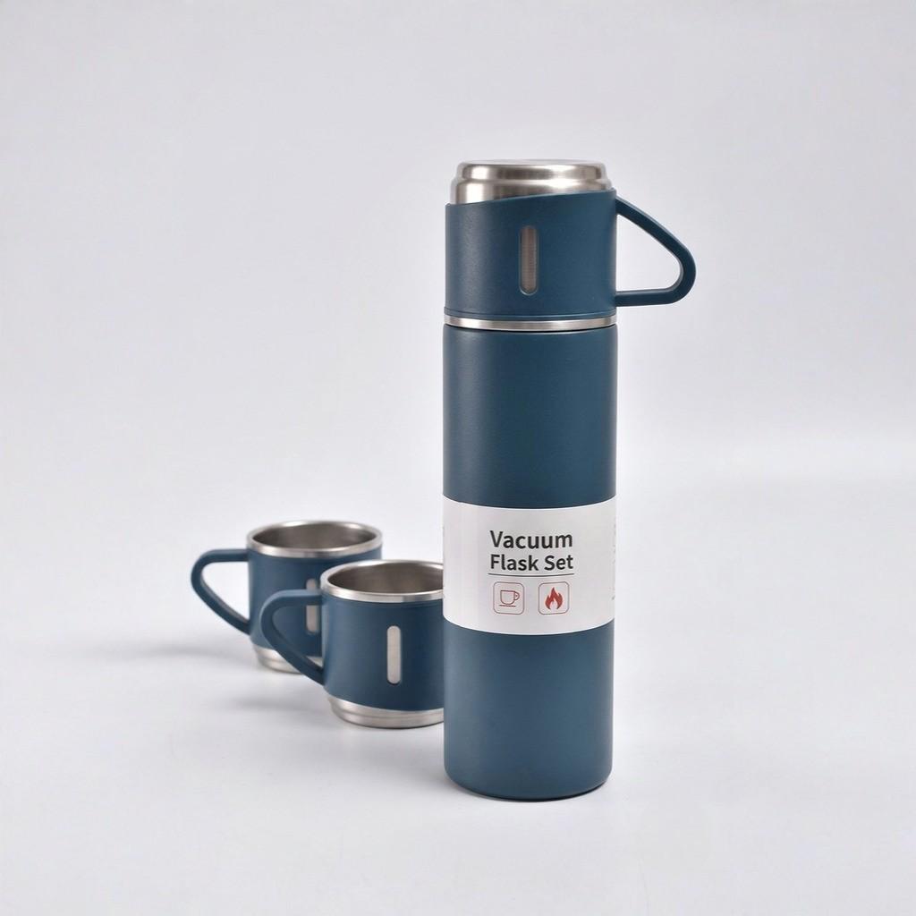 Insulated Stainless Steel Flask Set for Outdoor Adventures