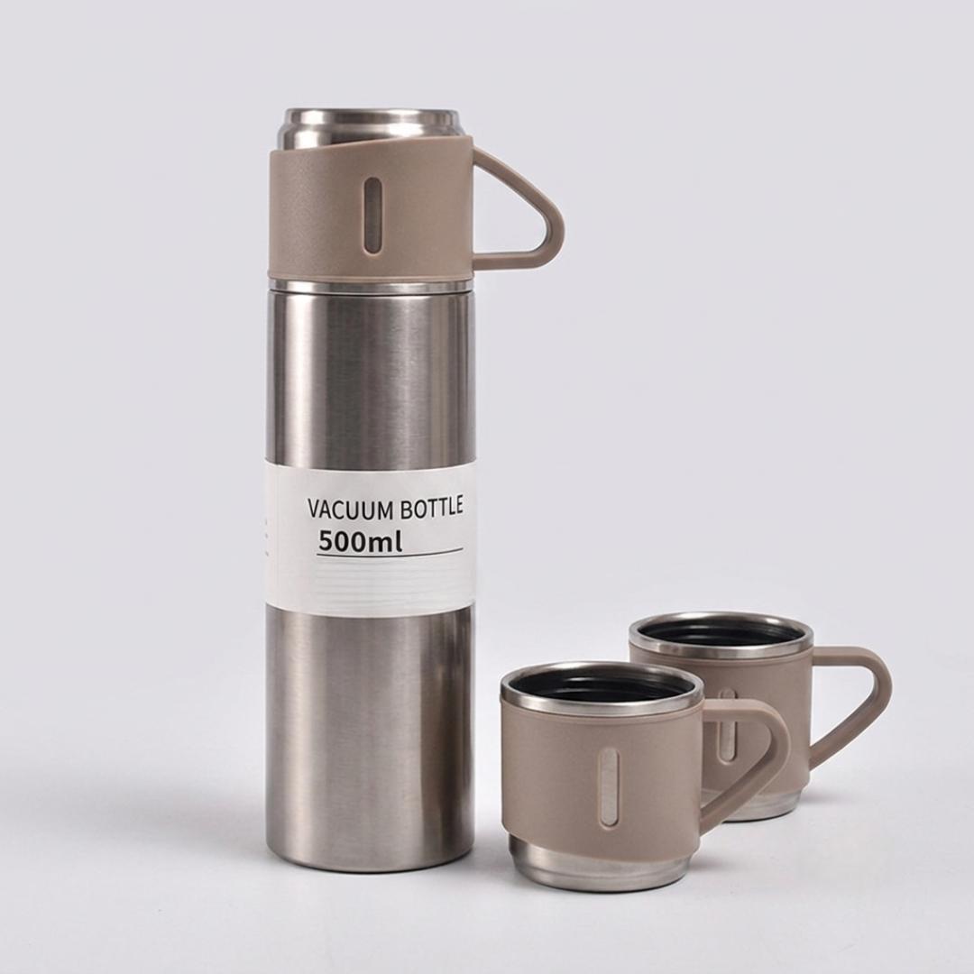 Insulated Stainless Steel Flask Set for Outdoor Adventures