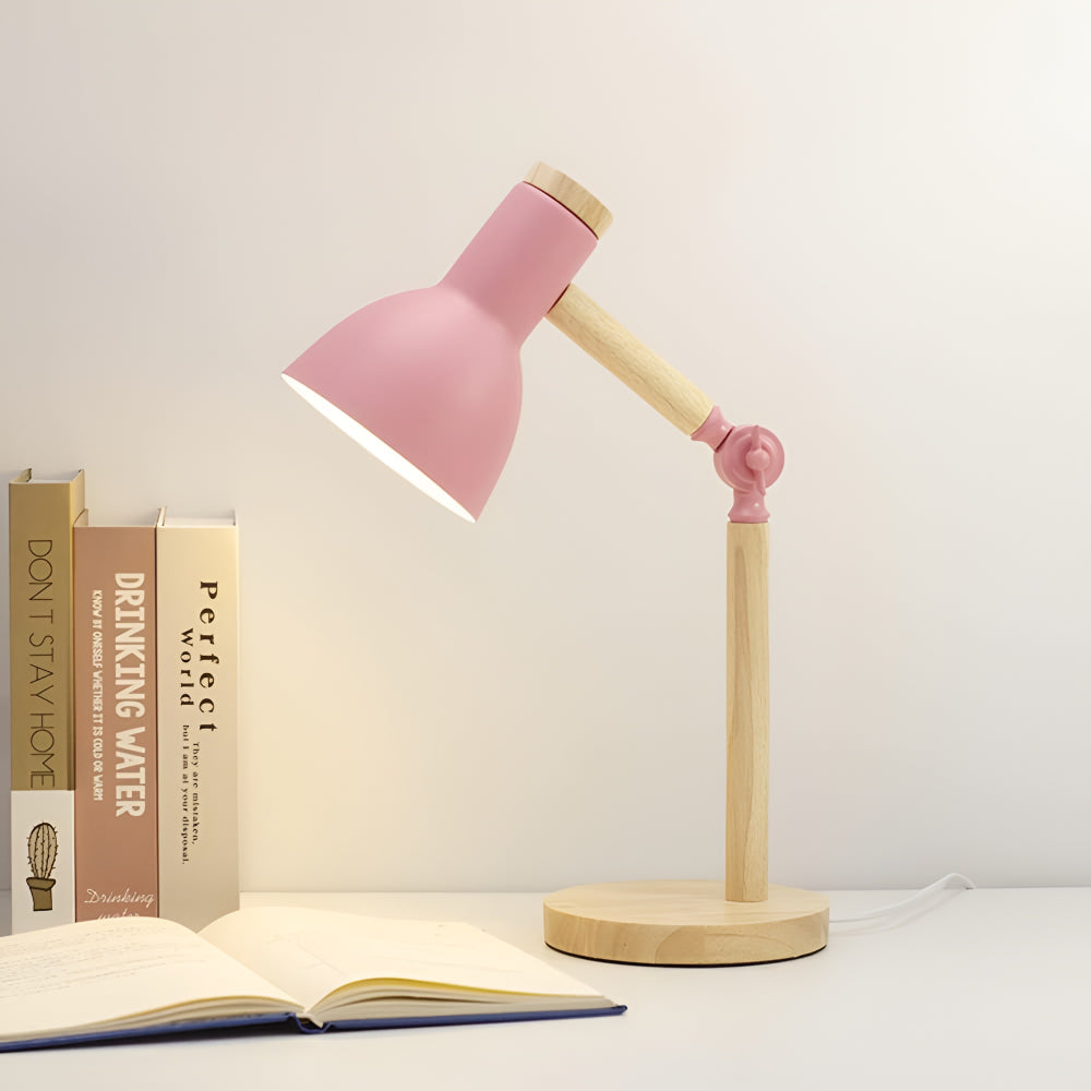Wood Adjustable Desk Reading Lamp