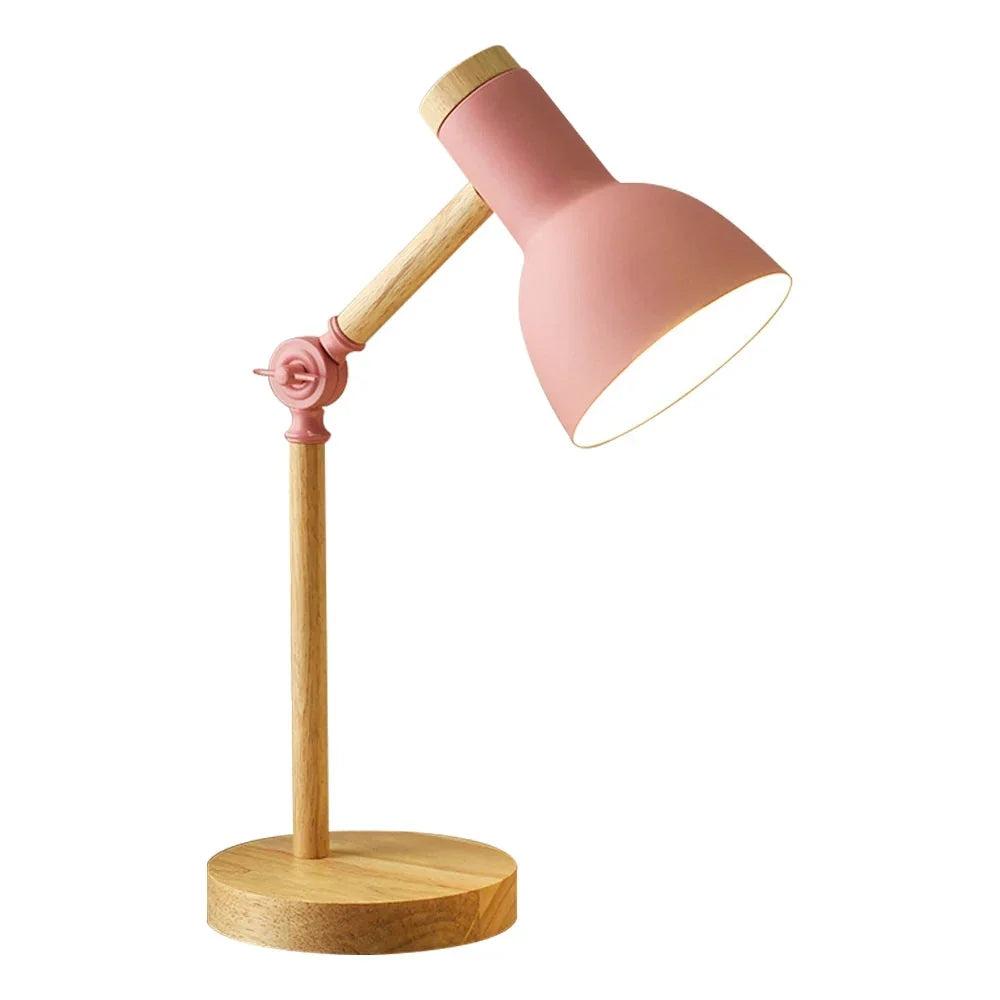 Wood Adjustable Desk Reading Lamp