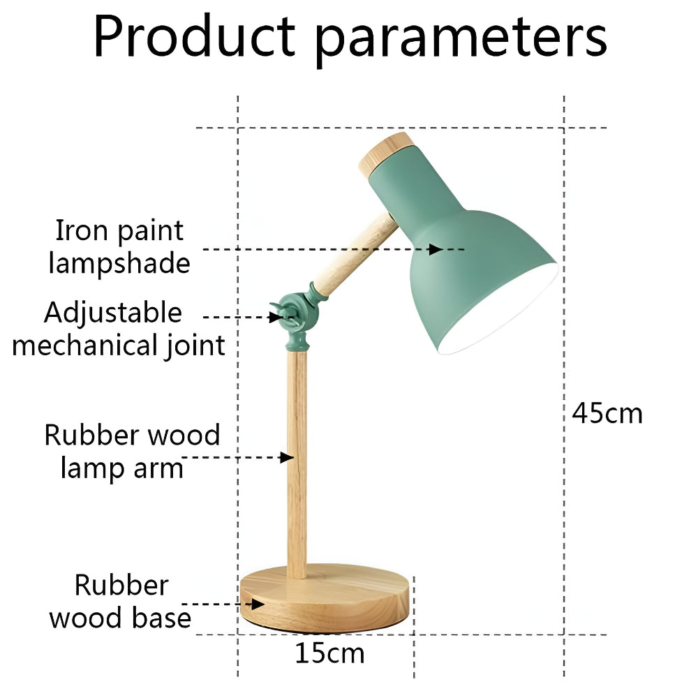 Wood Adjustable Desk Reading Lamp