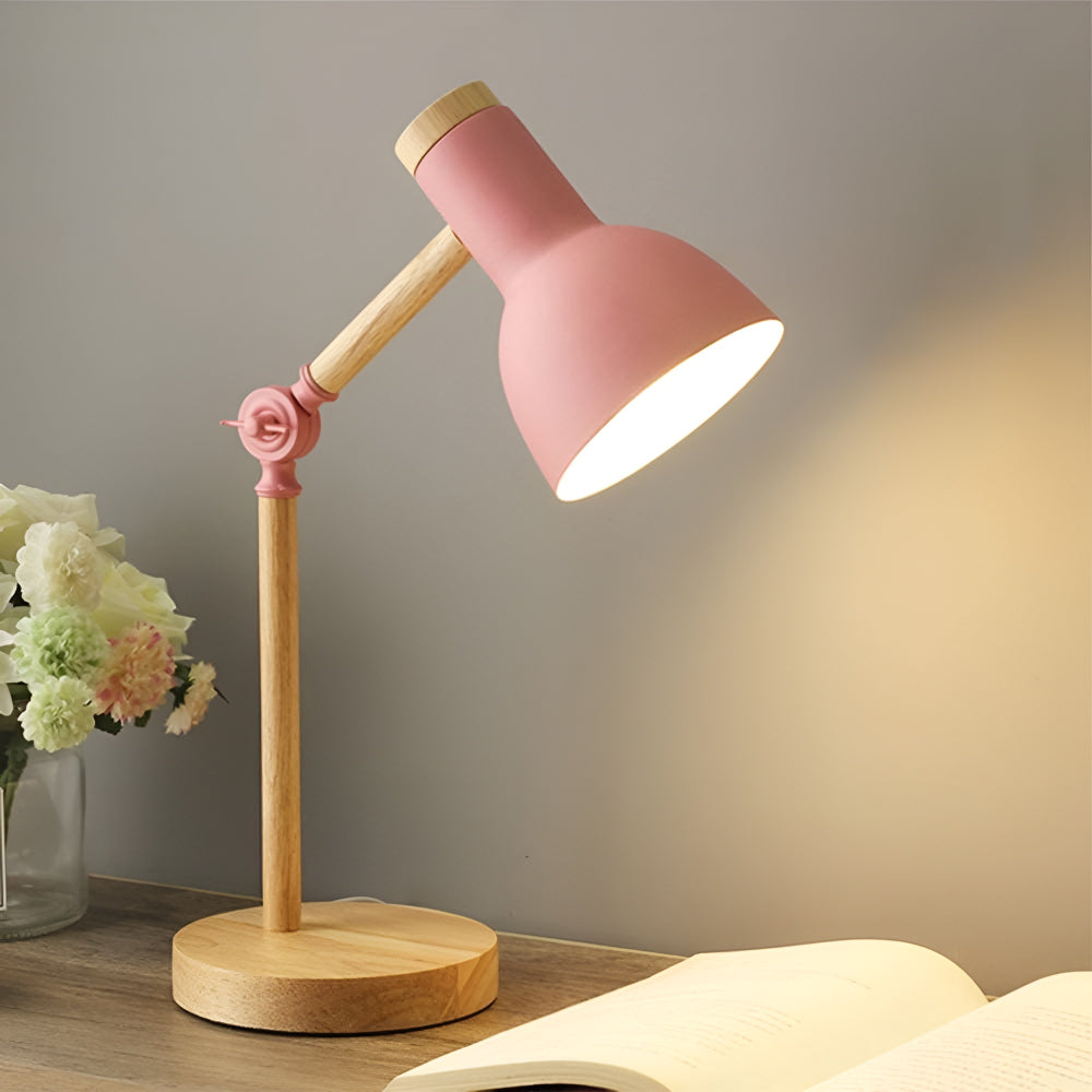 Wood Adjustable Desk Reading Lamp