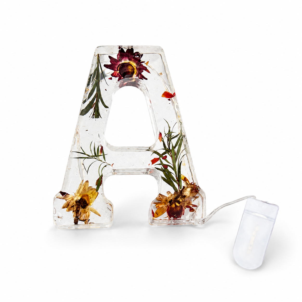 LED Resin Floral Letter Night Light Table Lamp