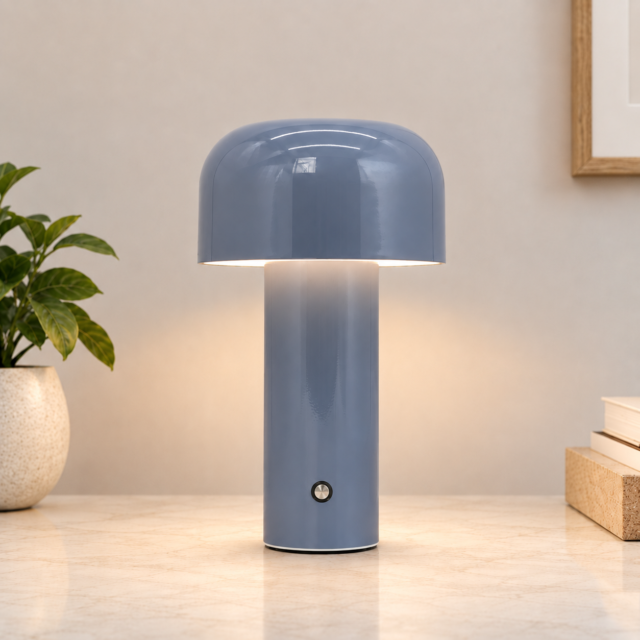 Rechargeable LED Mushroom Accent Lamp with Acrylic Shade