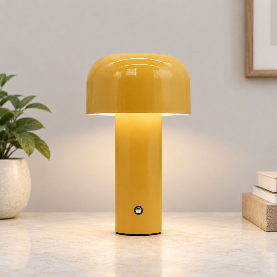 Rechargeable LED Mushroom Accent Lamp with Acrylic Shade